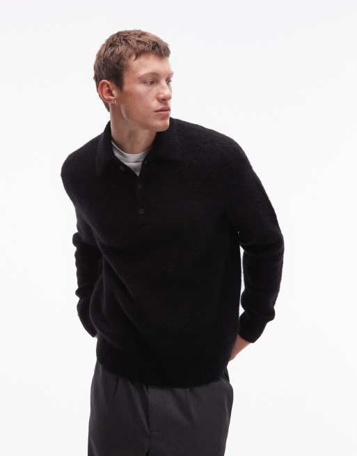 AllSaints - Sonny - Maglione nero a maniche lunghe 