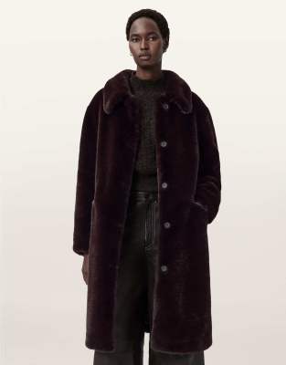 AllSaints - Sora - Mantel in Schokobraun-Brown