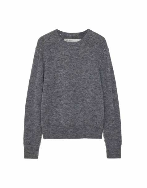 AllSaints Soren jersey de cuello redondo gris jaspeado - view 1