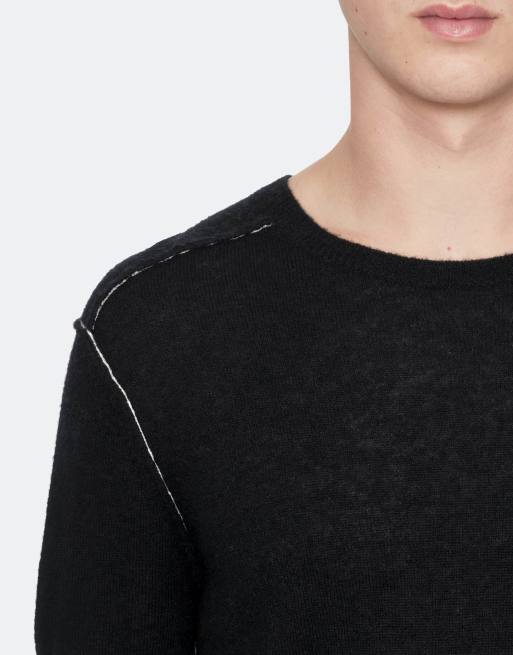AllSaints Soren mit Rundhalsausschnitt in Schwarz, 3 von 7