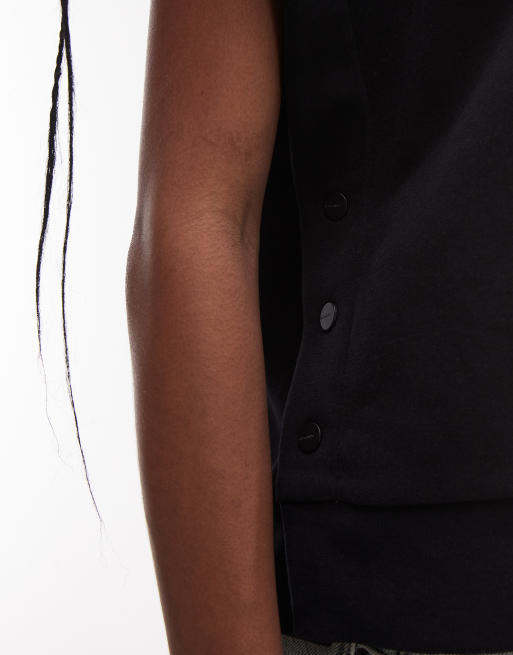 Allsaints - Sorri - Felpa con cappuccio nera a maniche corte, 4 di 4