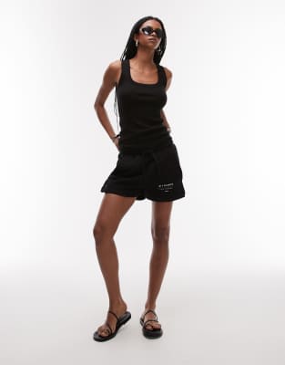 Allsaints Sorri Sweatshirt Fabric Shorts In Black
