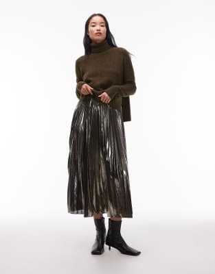 AllSaints - Spark - 2-in-1-Kleid in Bronze-Braun-Brown