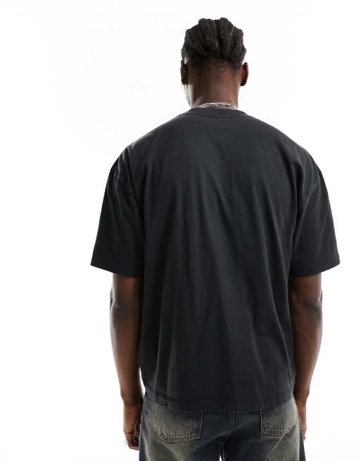 AllSaints Species short sleeve crew neck t-shirt in washed black, 4 of 4