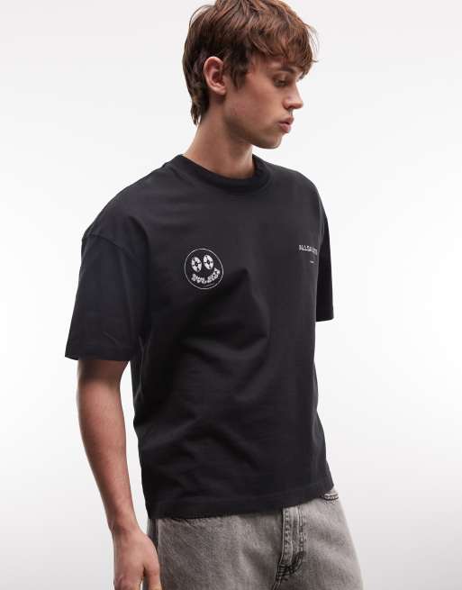 AllSaints – Spinner – Bleksvart t-shirt med korta ärmar och logga, 3 av 5
