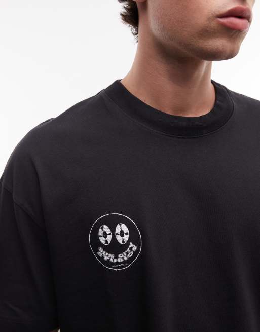 AllSaints - Spinner - Camiseta negro lavado de manga corta con logo, 5 de 5
