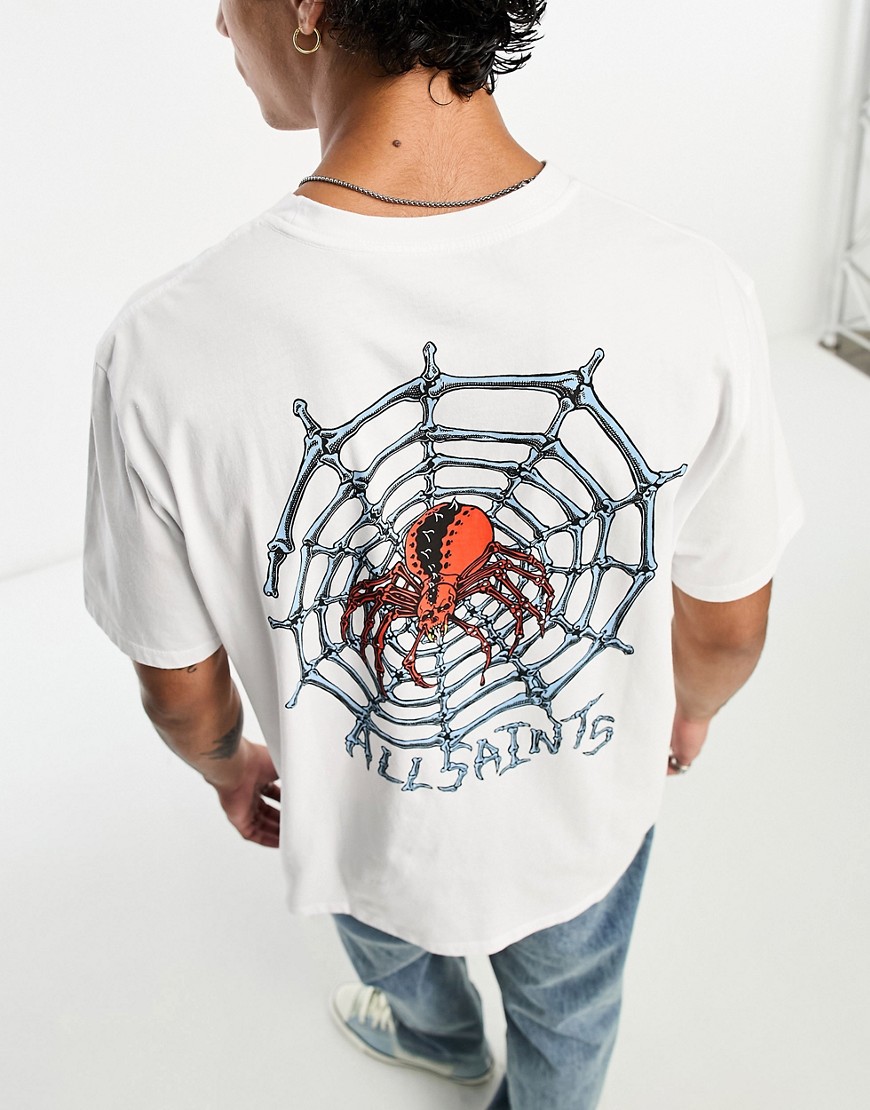 AllSaints Spinner graphic tee in optic white