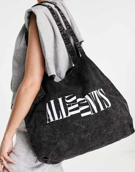 All saints black online tote