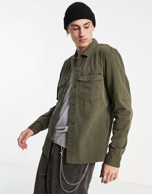 AllSaints spotter shirt in green | ASOS