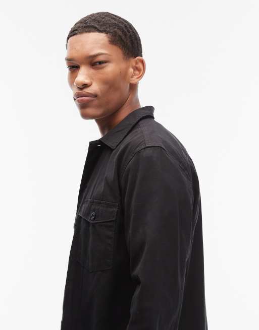 AllSaints – Spotter – Svart overshirt med smal passform, 4 av 5