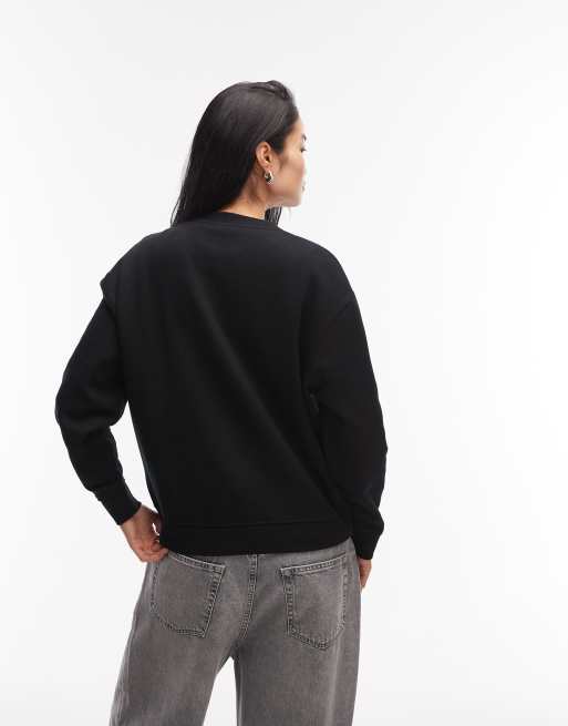Allsaints sprinkle embellished etta sweatshirt in black, 3 of 4