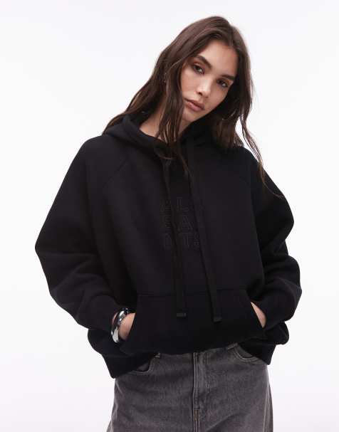 Allsaints stacks talon hoodie in black - view 1