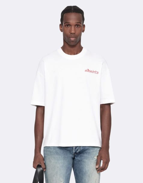 AllSaints Stanza Kurzarmshirt mit Rundhalsausschnitt in Optikweiß - view 1