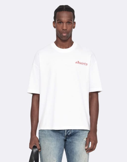 AllSaints Stanza Kurzarmshirt mit Rundhalsausschnitt in Optikweiß, 4 von 6