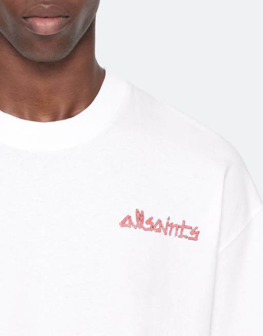 AllSaints Stanza Kurzarmshirt mit Rundhalsausschnitt in Optikweiß, 5 von 6