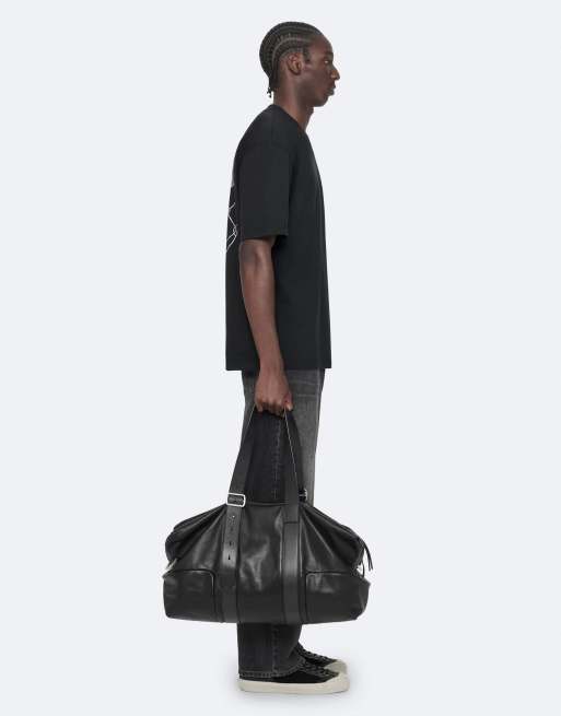 AllSaints Stanza Kurzarmshirt mit Rundhalsausschnitt in verwaschenem Schwarz, 6 von 6
