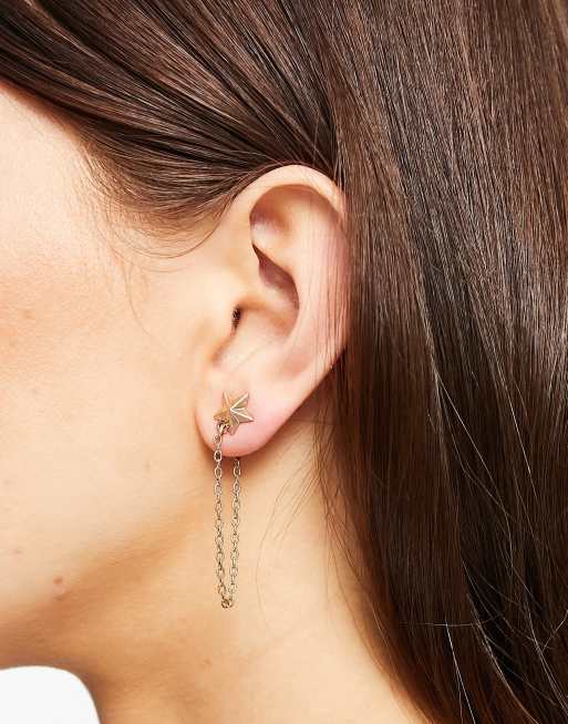 AllSaints star chain and stud earrings in gold