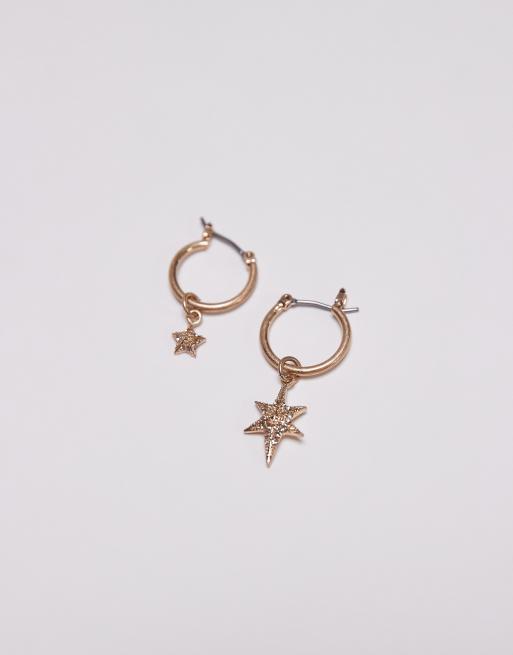 AllSaints star pendant earrings in gold, 3 of 4