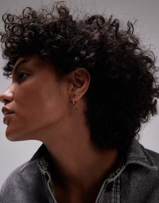 AllSaints star pendent earrings in gold, 2 of 4
