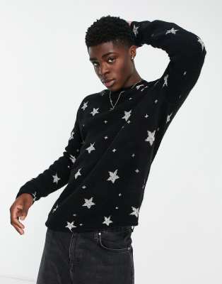 all saints black knitted jumper