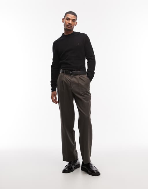 AllSaints Statten crew neck logo jumper in black, 2 of 5