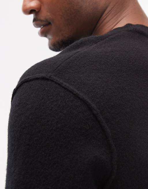 AllSaints Statten crew neck logo sweater in black, 5 of 5