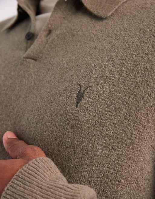 AllSaints - Statten - Gebreide polo met lange mouwen in groen, 5 van 5