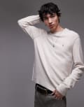 [AllSaints] AllSaints Statten ramskull wool blend jumper in oatmeal-Black S Oatmeal white