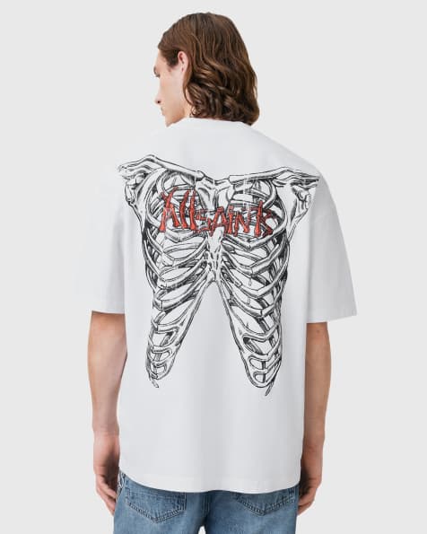 AllSaints – Sternum – Biały T-shirt z nadrukiem - view 1
