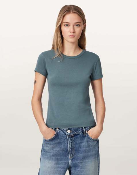 AllSaints - Stevie - T-shirt - Bleu lunaire - view 1
