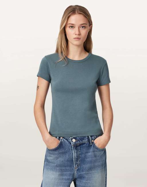 AllSaints - Stevie - T-shirt in blauw, 3 van 6