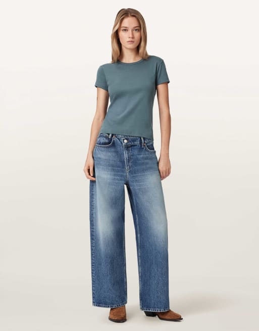 AllSaints - Stevie - T-shirt in blauw, 4 van 6