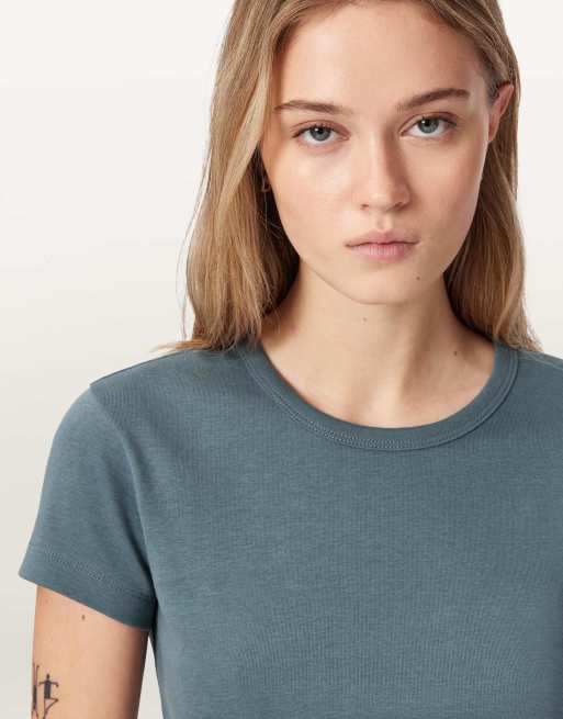 AllSaints - Stevie - T-shirt in blauw, 6 van 6