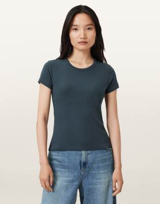 AllSaints - Stevie - T-Shirt in dunklem Schieferblau