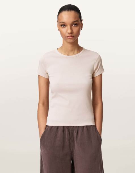 AllSaints – Stevie – T-Shirt in Kristallrosa - view 1