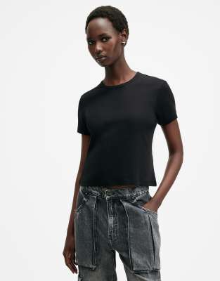 AllSaints - Stevie - T-Shirt in Schwarz