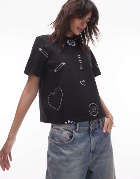 AllSaints Stina Lisa t-shirt in black - view 1