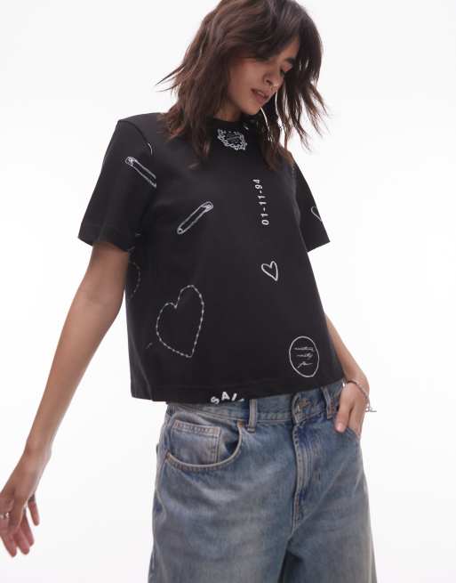 AllSaints Stina Lisa T-shirt in black
