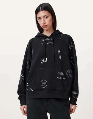 AllSaints - Stina Talon - Hoodie in zwart - view 1