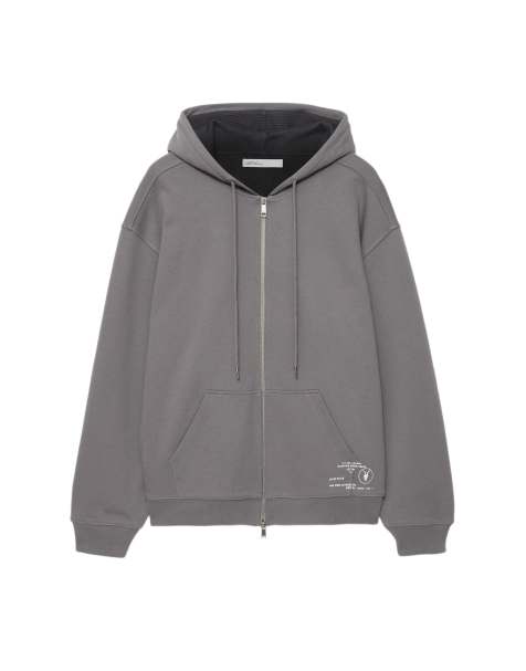 AllSaints - Sudadera con capucha y cremallera Raphy en gris fósil - view 1