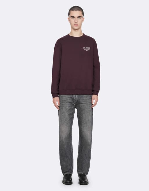 AllSaints sudadera cuello redondo Underground en rojo vino, 2 de 7