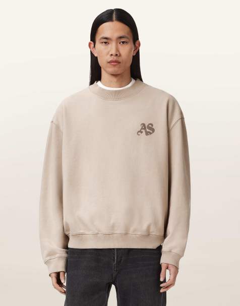 AllSaints - Sudadera marrón arenisca con cuello redondo Icon - view 1