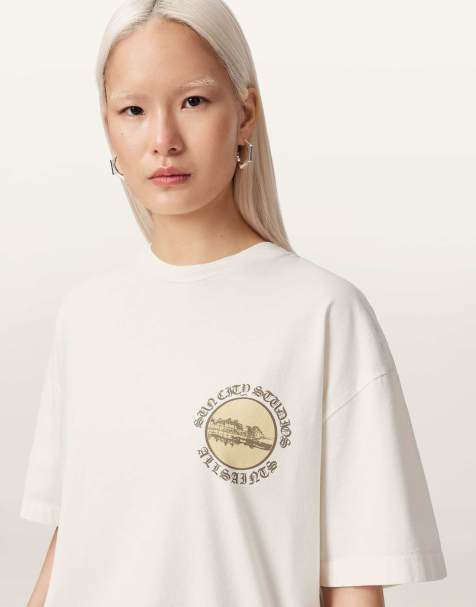 AllSaints – Sun City Etta – T-Shirt in Reiherweiß - view 1