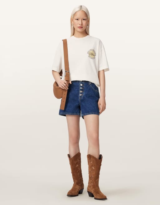AllSaints – Sun City Etta – T-Shirt in Reiherweiß, 6 von 6