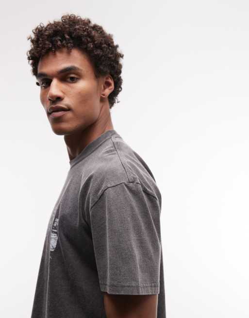 AllSaints Sun City short sleeve graphic logo t-shirt in washed black, 2 of 5