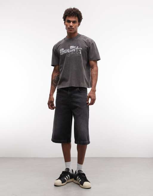 AllSaints Sun City short sleeve graphic logo t-shirt in washed black, 4 of 5