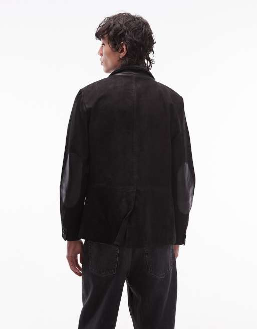 AllSaints - Survey - Blazer-jack van leer in zwart, 3 van 5