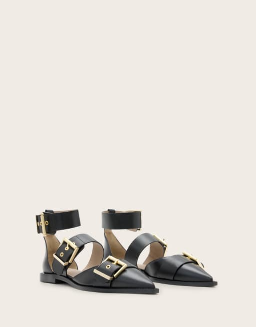 AllSaints - Sutton - Schoenen met bandje en chunky gesp in zwart, 3 van 4