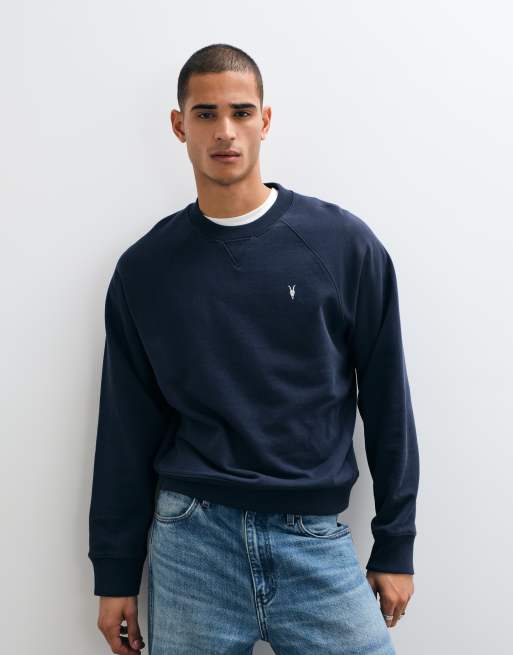 AllSaints sweat-shirt à petit logo Harlow en bleu marine, 2 de 5