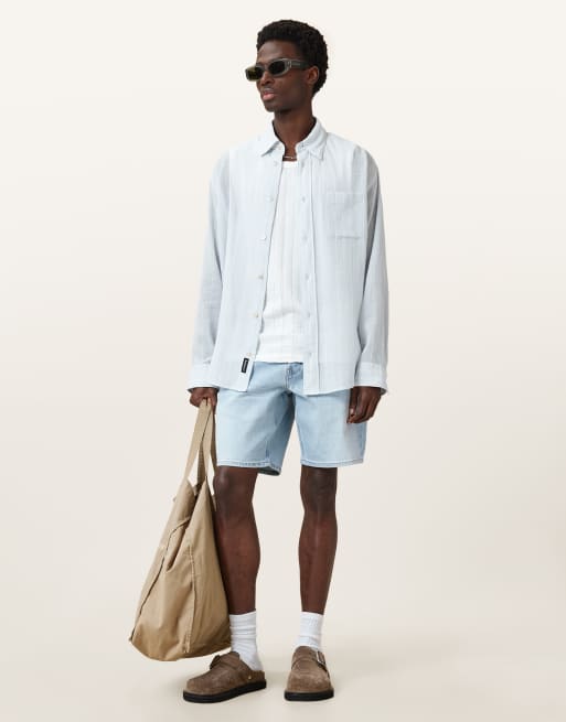 AllSaints - Switch - Short in licht indigoblauw